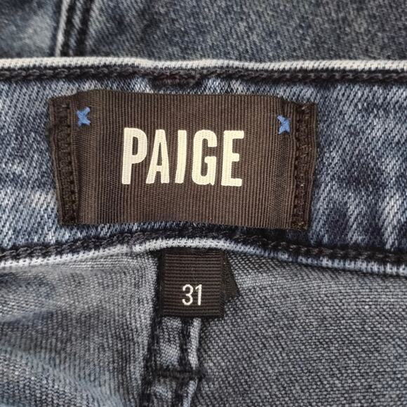 Paige Mens Lennox Jeans Edgeburgh Dark Blue Wash Slim Straight Size 31 x 32 - Picture 5 of 7